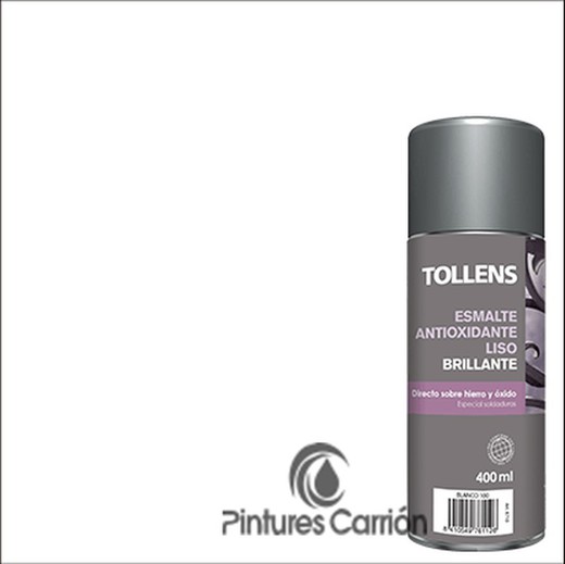Spray esmalte antioxidante liso brillante blanco marca Tollens